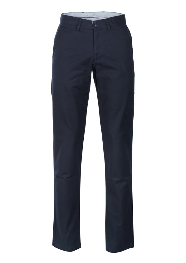 Dark blue regular fit cotton chino pants - Mr Blue