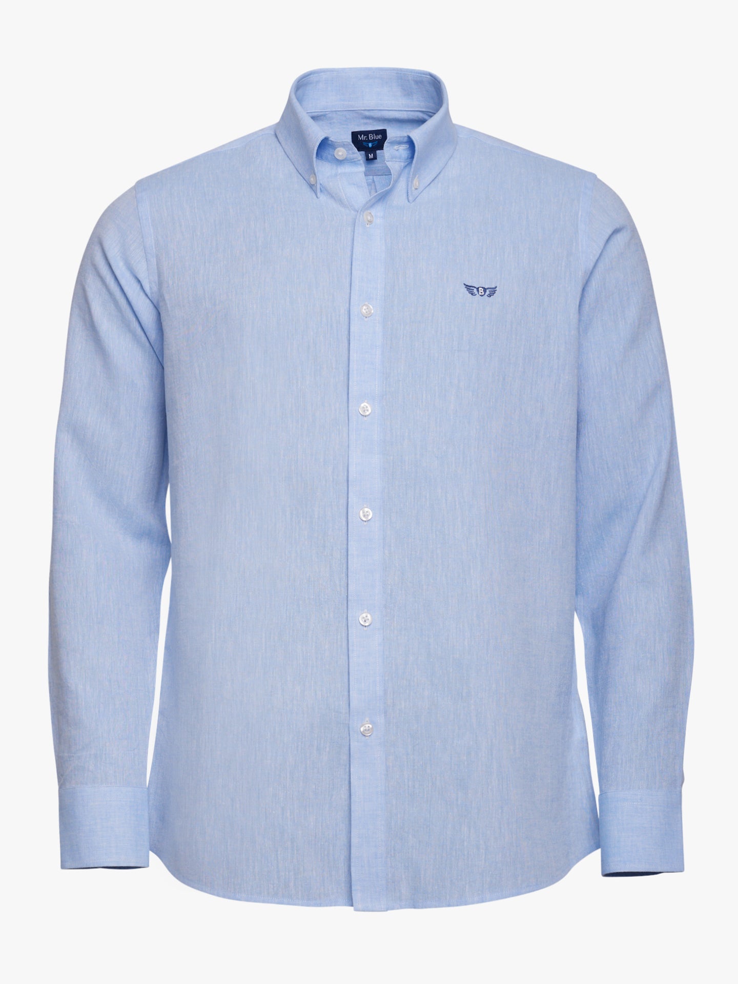 Camisa Regular Fit Linho Azul Mr. Blue