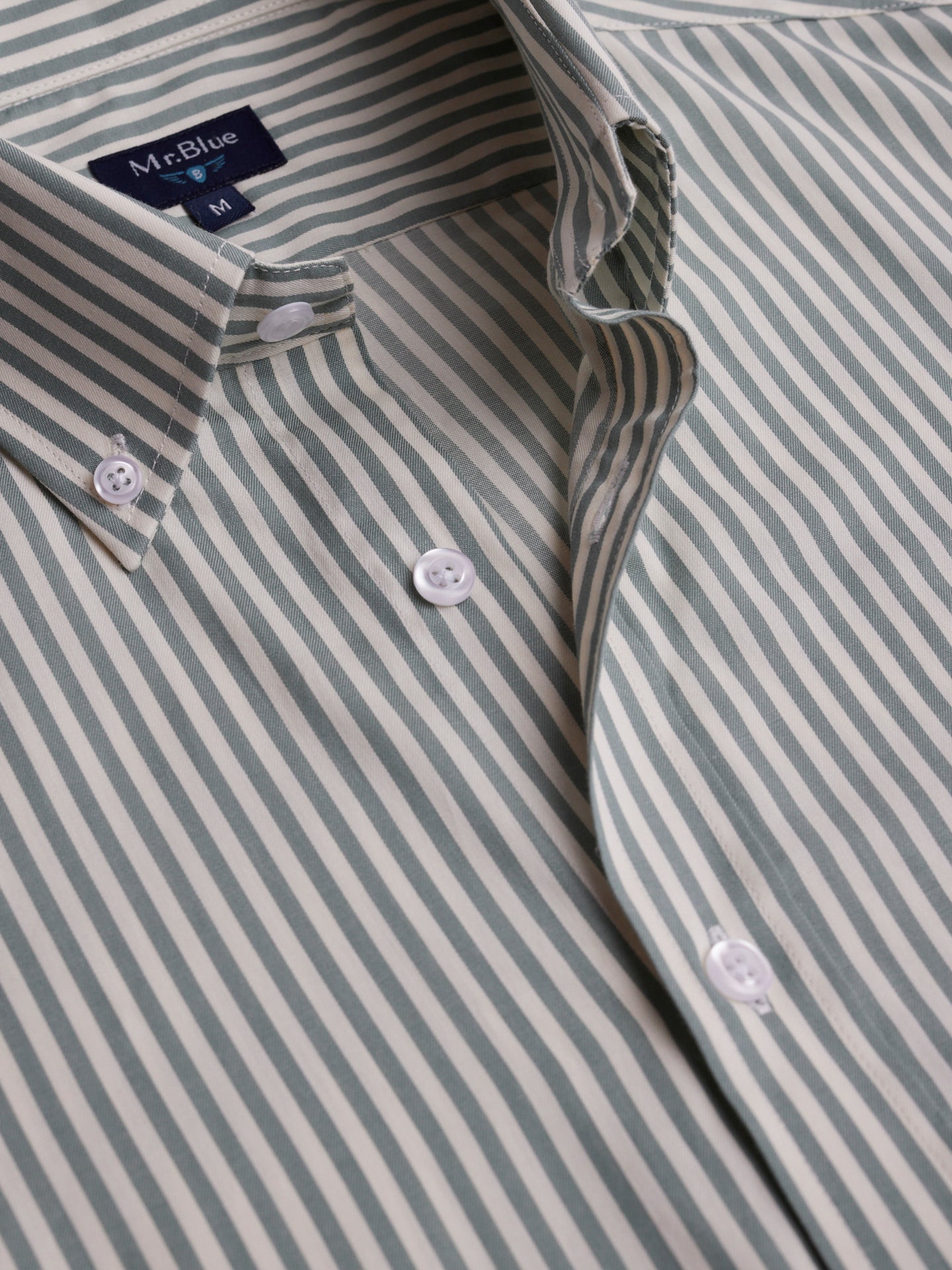 Regular Fit Twill Green Mr. Blue Shirt