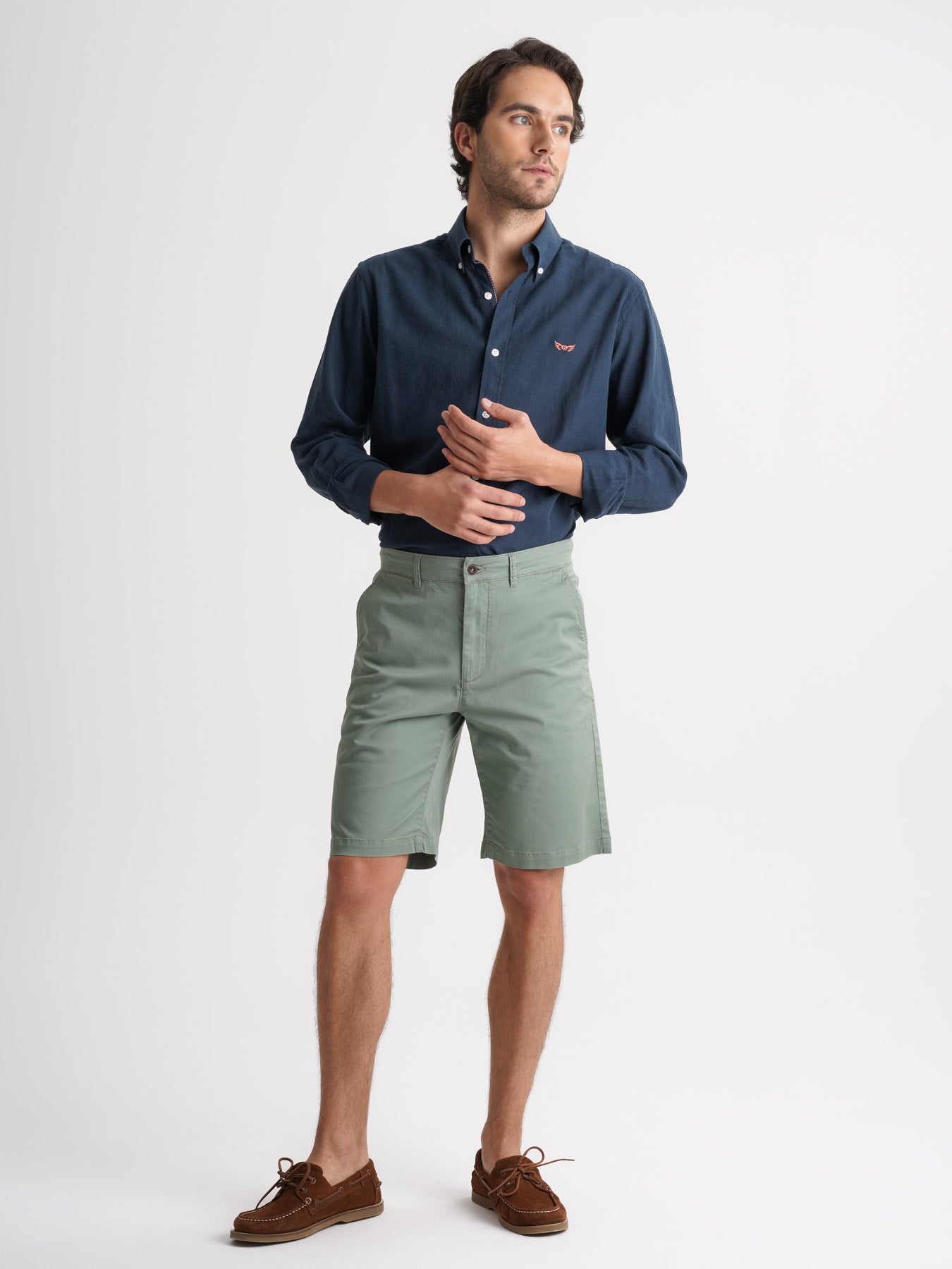 Mr. Blue Regular Fit Green Shorts
