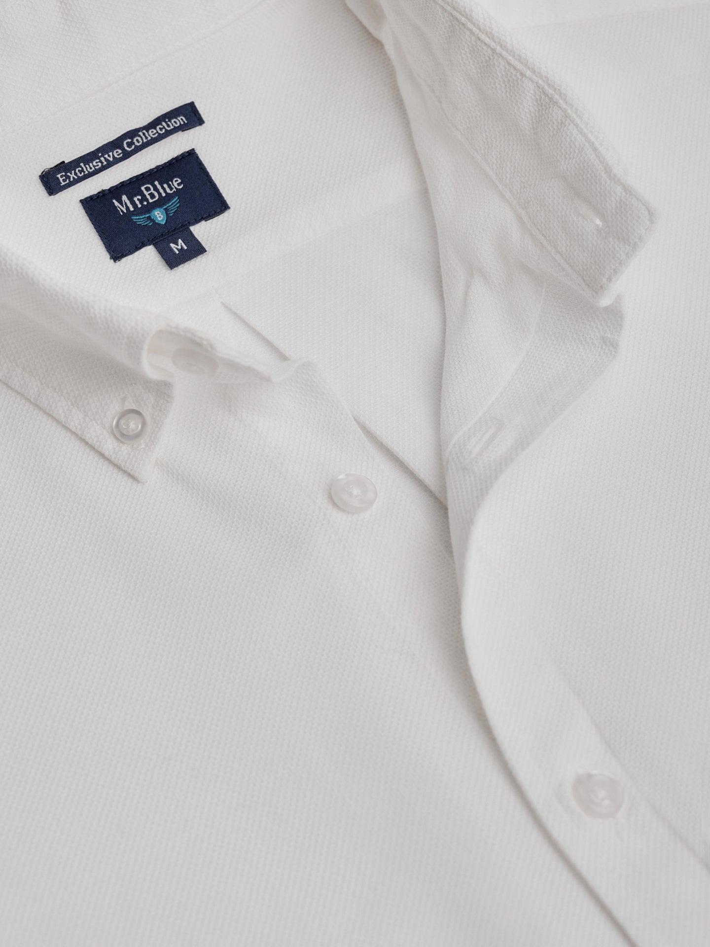 Regular Fit White Structured Shirt Mr. Blue
