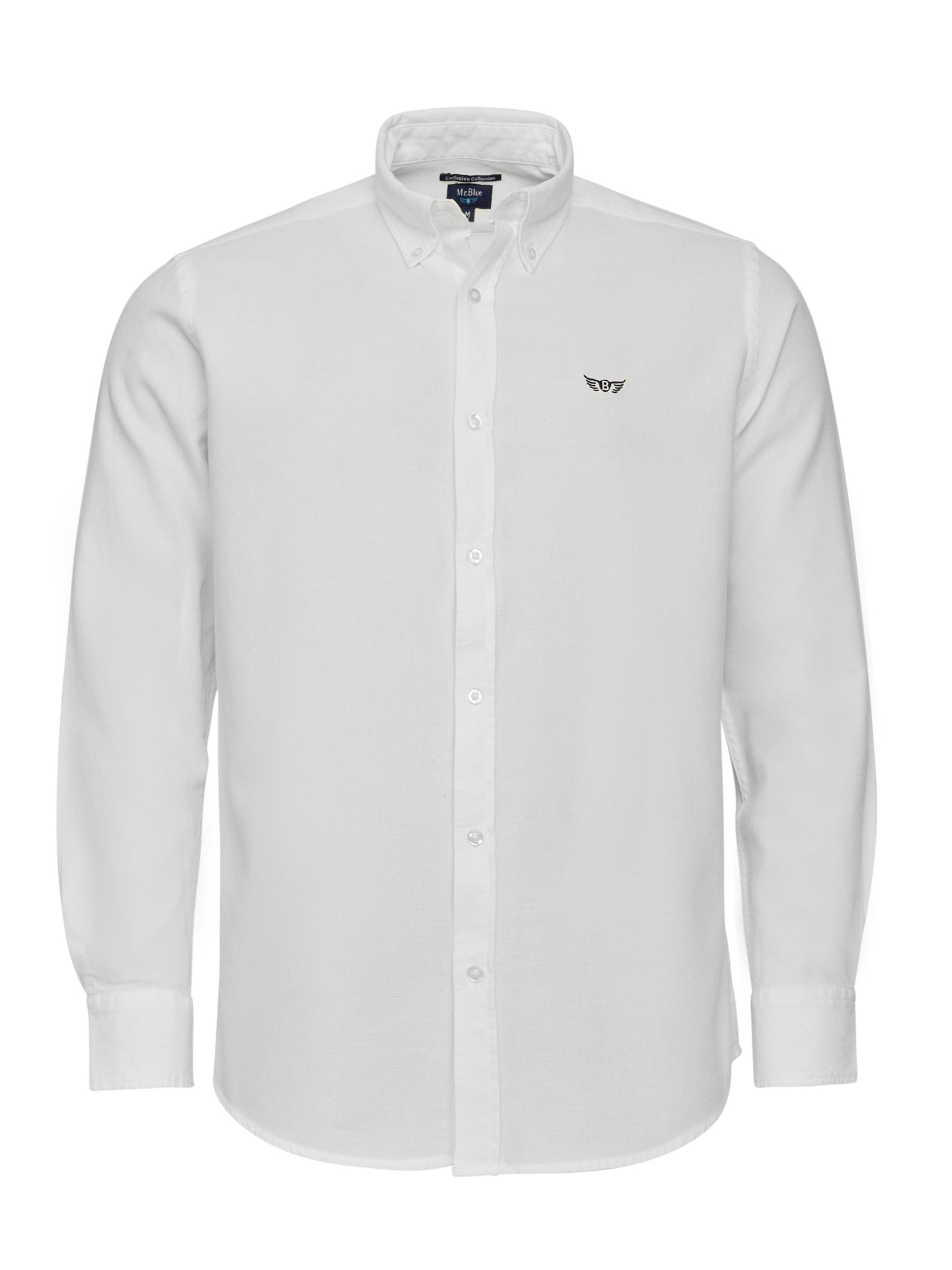 Regular Fit White Structured Shirt Mr. Blue