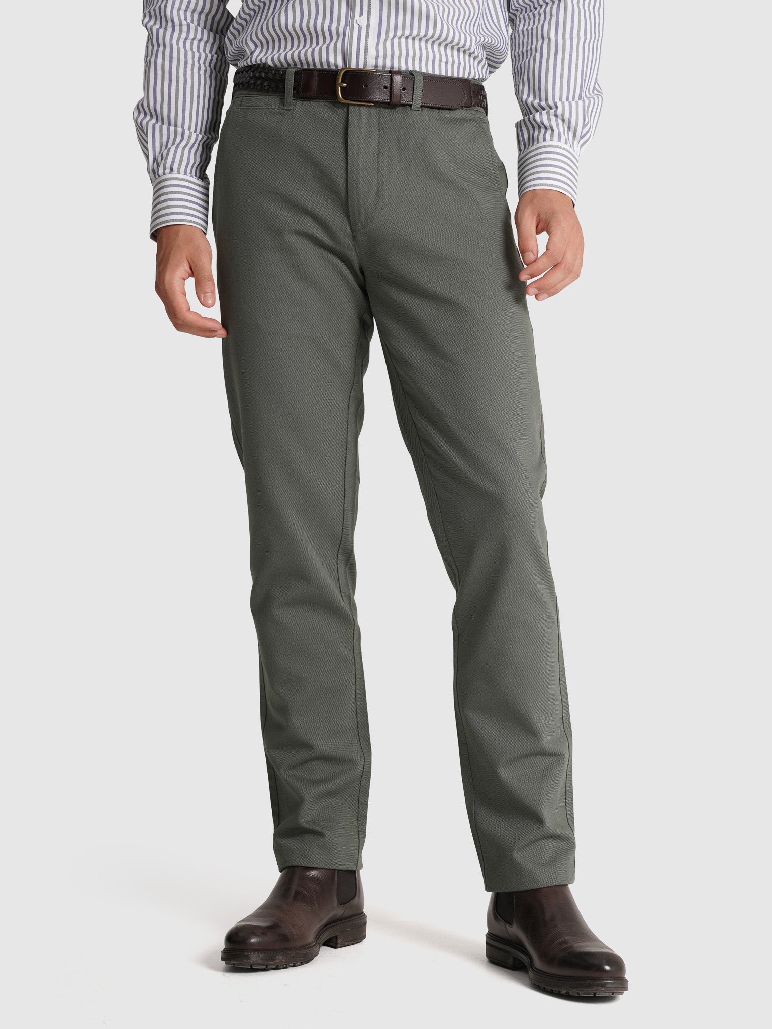 GREEN COTTON TROUSERS REGULAR FIT MR. BLUE