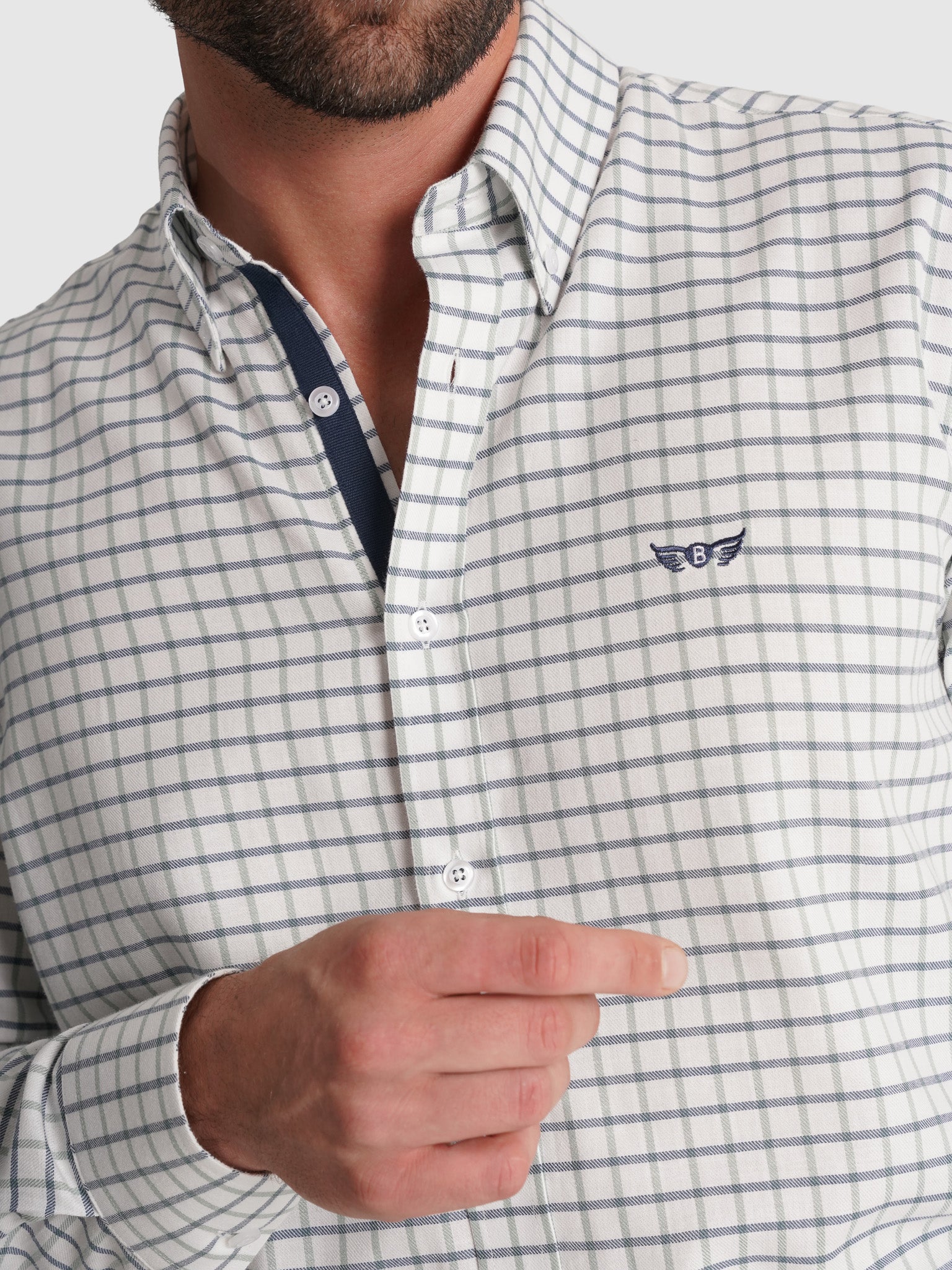 BLUE FLANNEL SHIRT LONG SLEEVE REGULAR FIT MR. BLUE