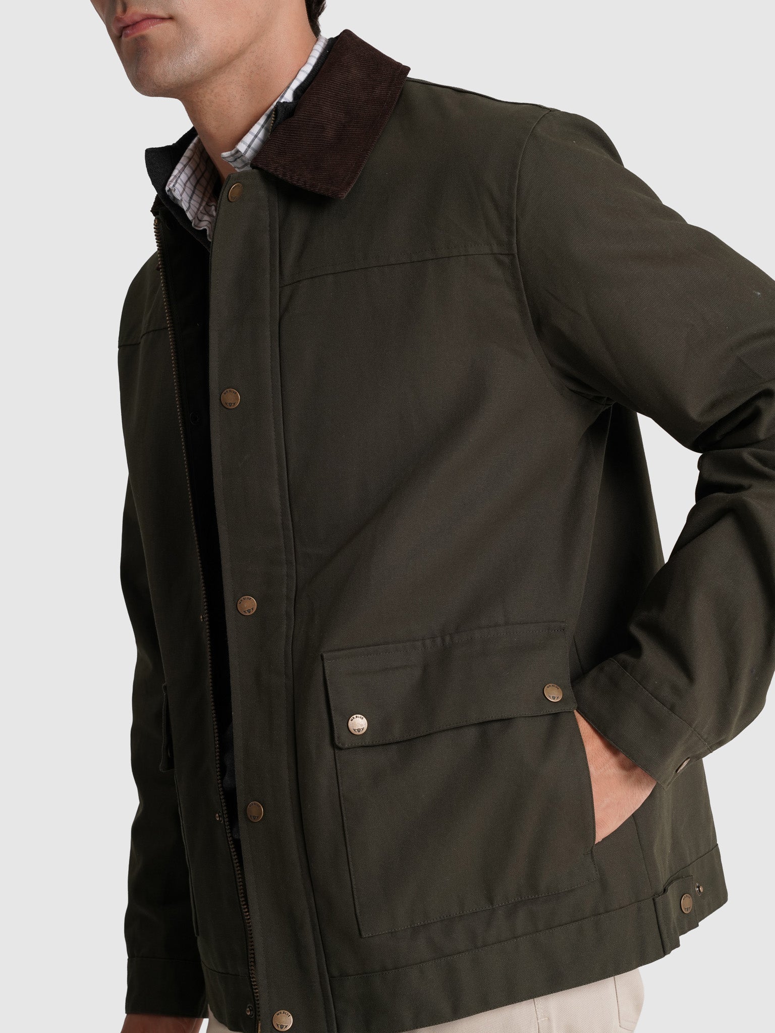 BROWN OVERCOATER LONG SLEEVE REGULAR FIT MR. BLUE