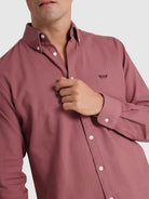 RED COTTON SHIRT LONG SLEEVE REGULAR FIT MR. BLUE