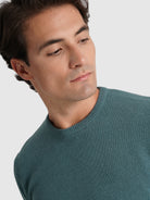 GREEN WOOL PULLOVER LONG SLEEVE REGULAR FIT MR. BLUE
