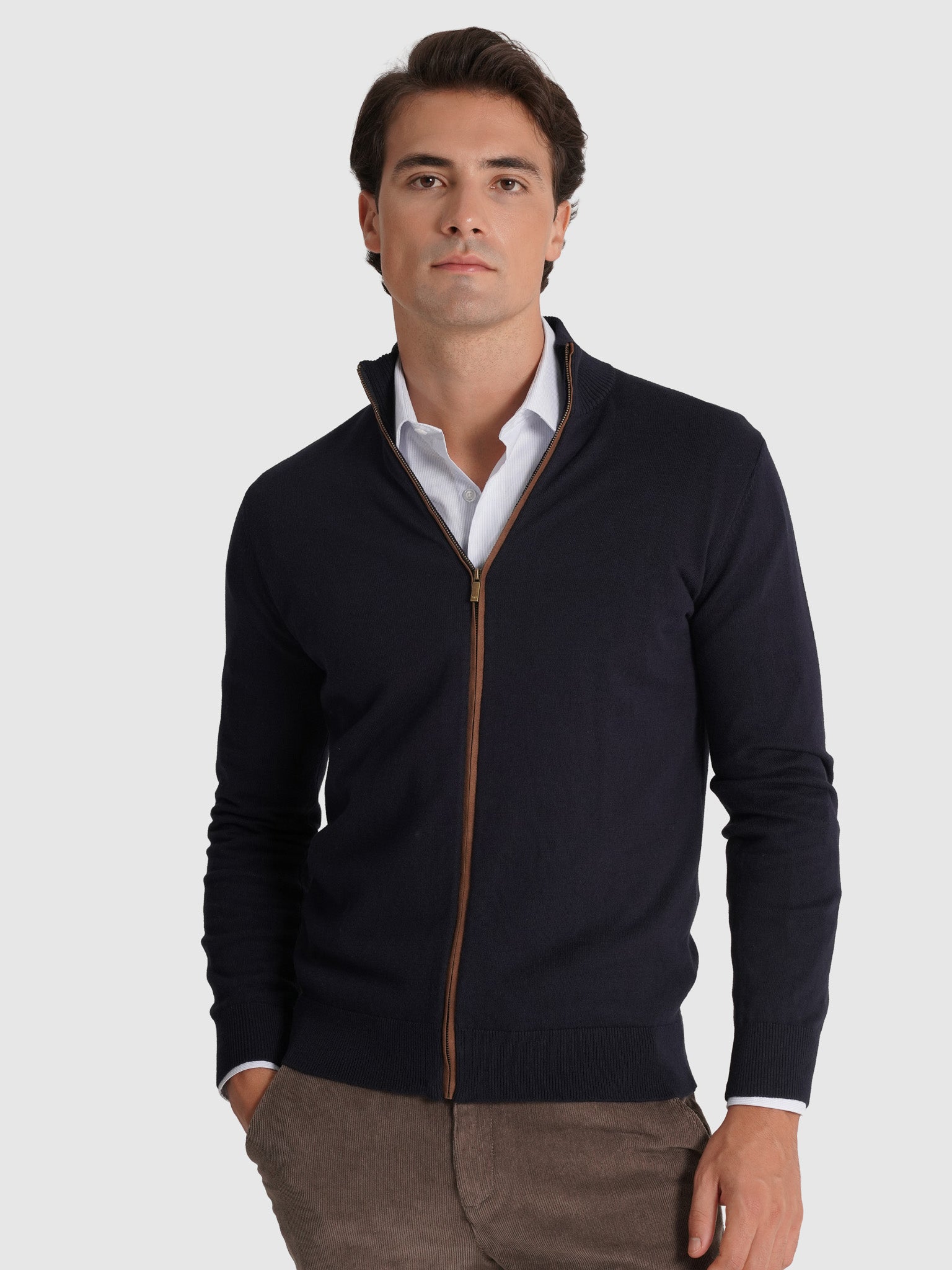 JERSEY DE CASHMERE AZUL MANGA LARGA REGULAR FIT MR. AZUL
