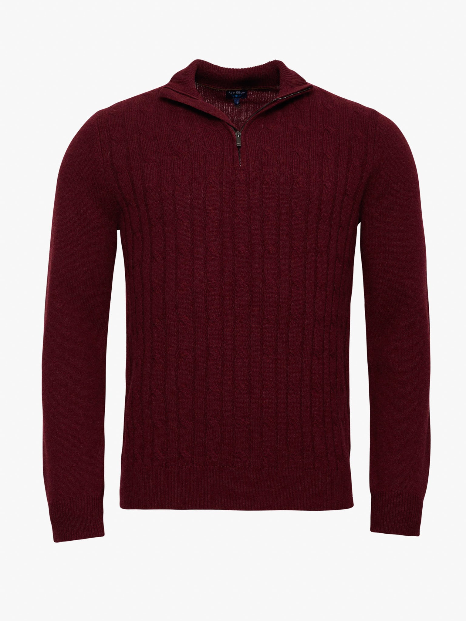 JERSEY DE LANA BURDEOS CON CODERAS MR REGULAR FIT. AZUL