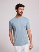 BLUE COTTON T-SHIRT SHORT SLEEVE REGULAR FIT MR. BLUE