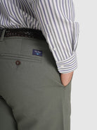 GREEN COTTON TROUSERS REGULAR FIT MR. BLUE
