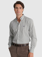 GREEN COTTON SHIRT LONG SLEEVE REGULAR FIT MR. BLUE