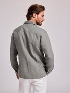CAMISA LINHO VERDE MANGA COMPRIDA REGULAR FIT MR. BLUE