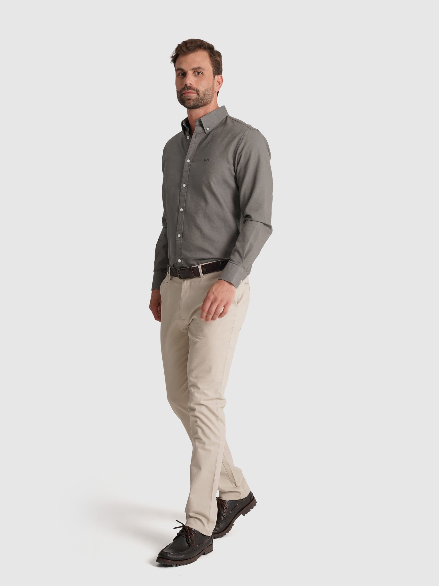 GREEN COTTON SHIRT LONG SLEEVE REGULAR FIT MR. BLUE