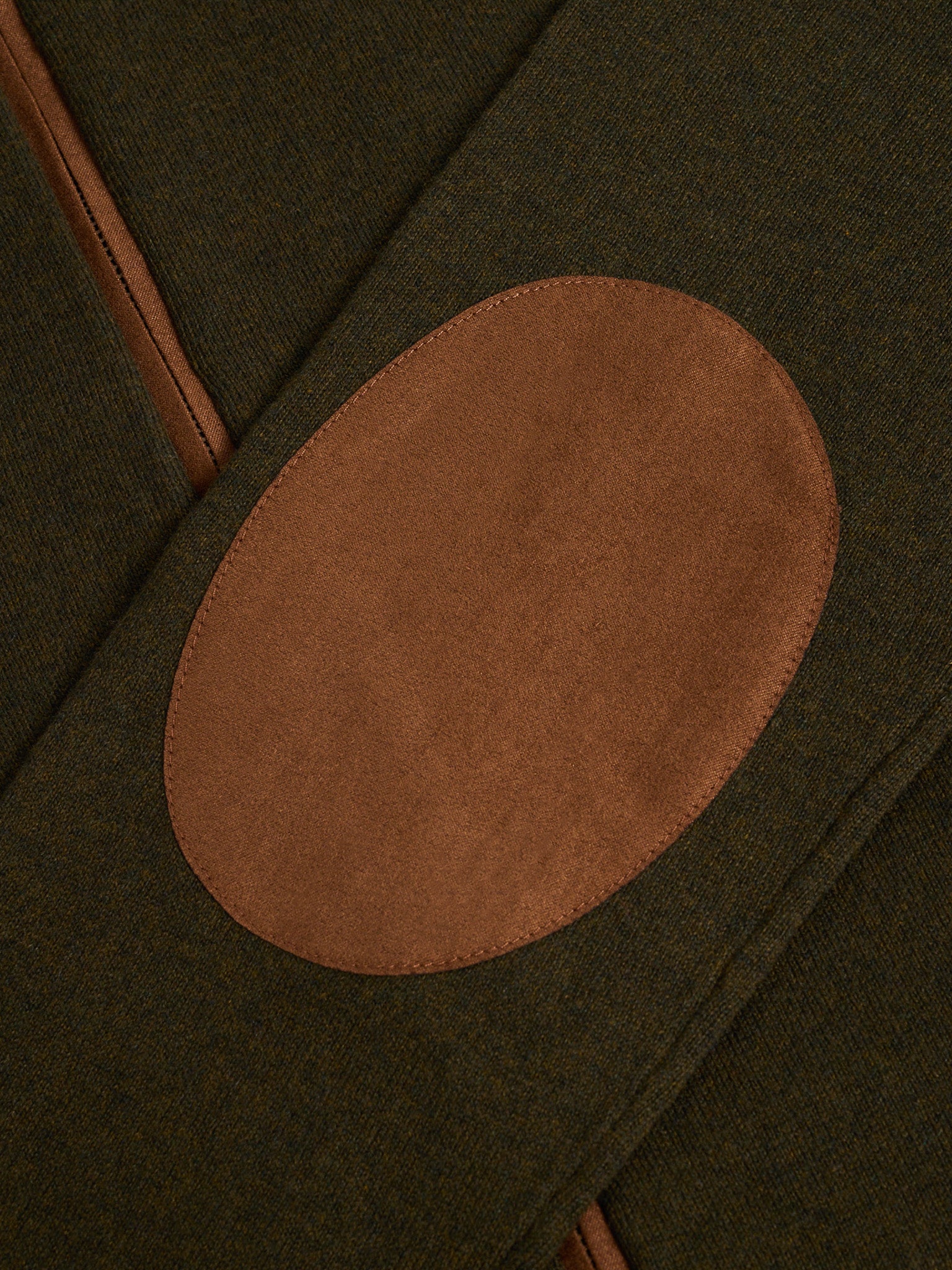 GREEN CASHMERE PULLOVER WITH REGULAR FIT MR ELBOW PADS. BLUE