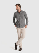 GRAY COTTON SHIRT LONG SLEEVE REGULAR FIT MR. BLUE