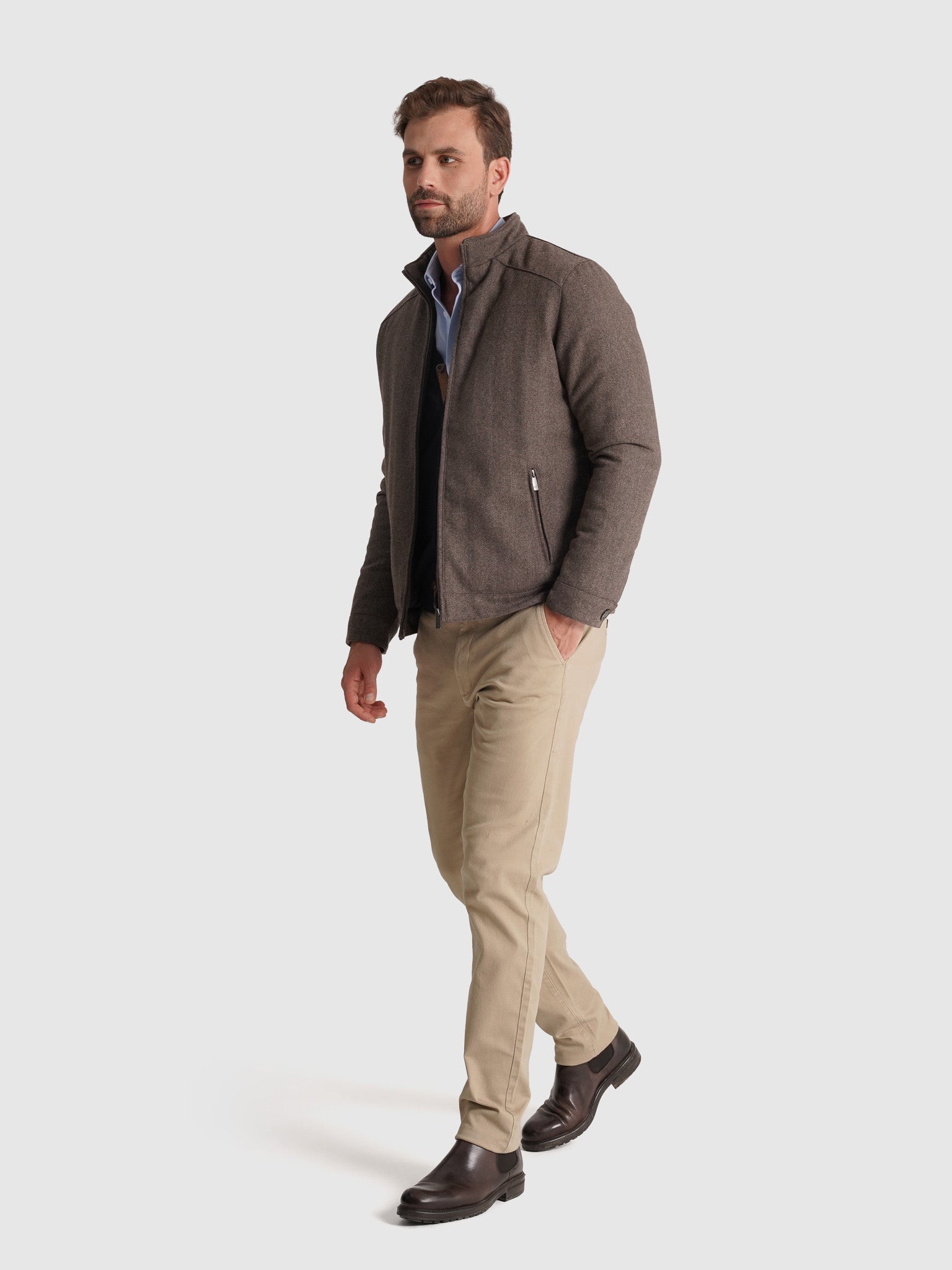 BROWN JACKET REGULAR FIT MR. BLUE
