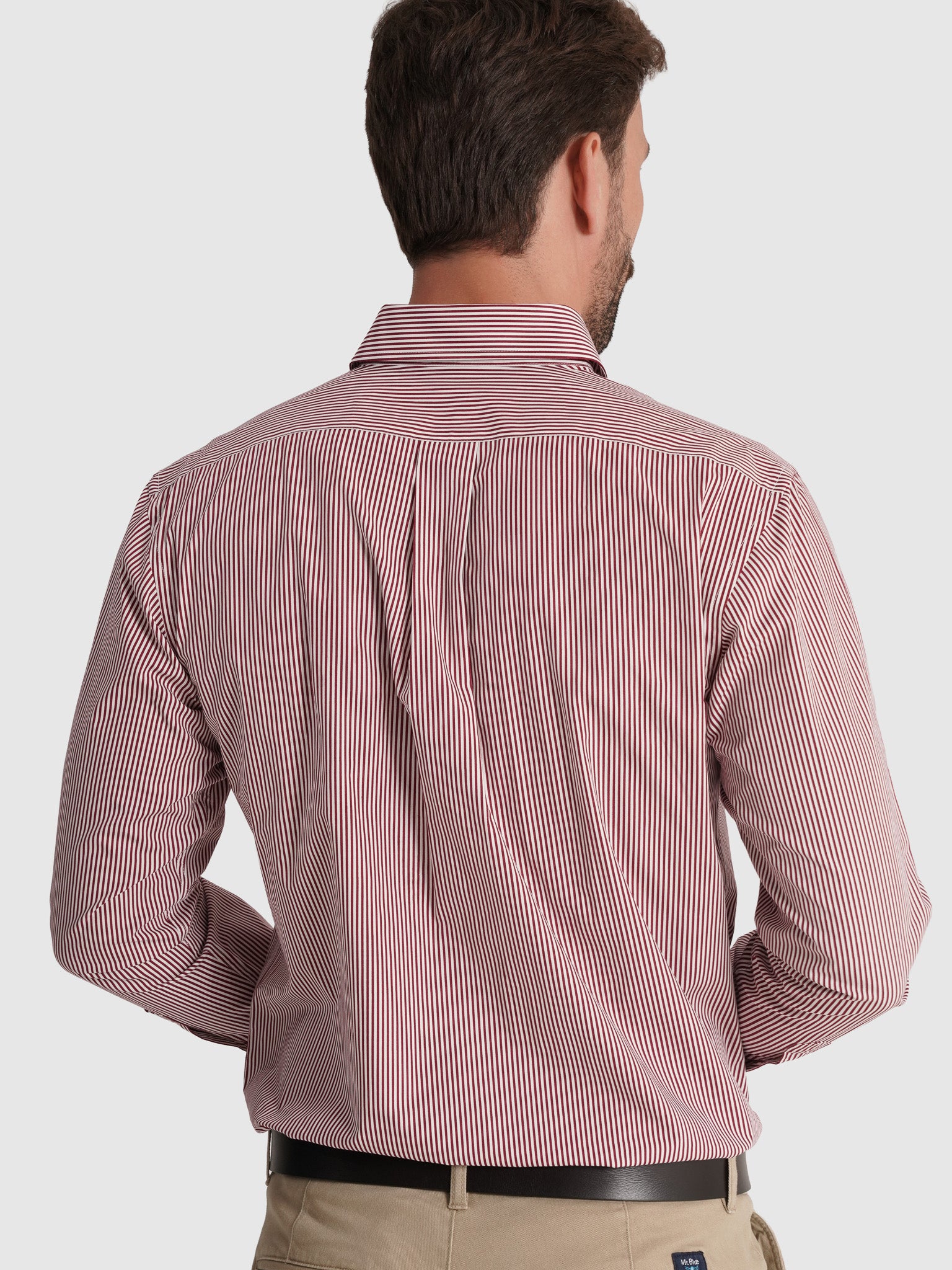 CAMISA ALGODÓN ROJA MANGA LARGA REGULAR FIT MR. AZUL