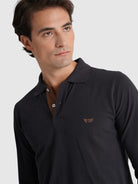 BLUE COTTON POLO LONG SLEEVE REGULAR FIT MR. BLUE