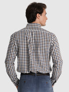 BROWN COTTON SHIRT LONG SLEEVE REGULAR FIT MR. BLUE