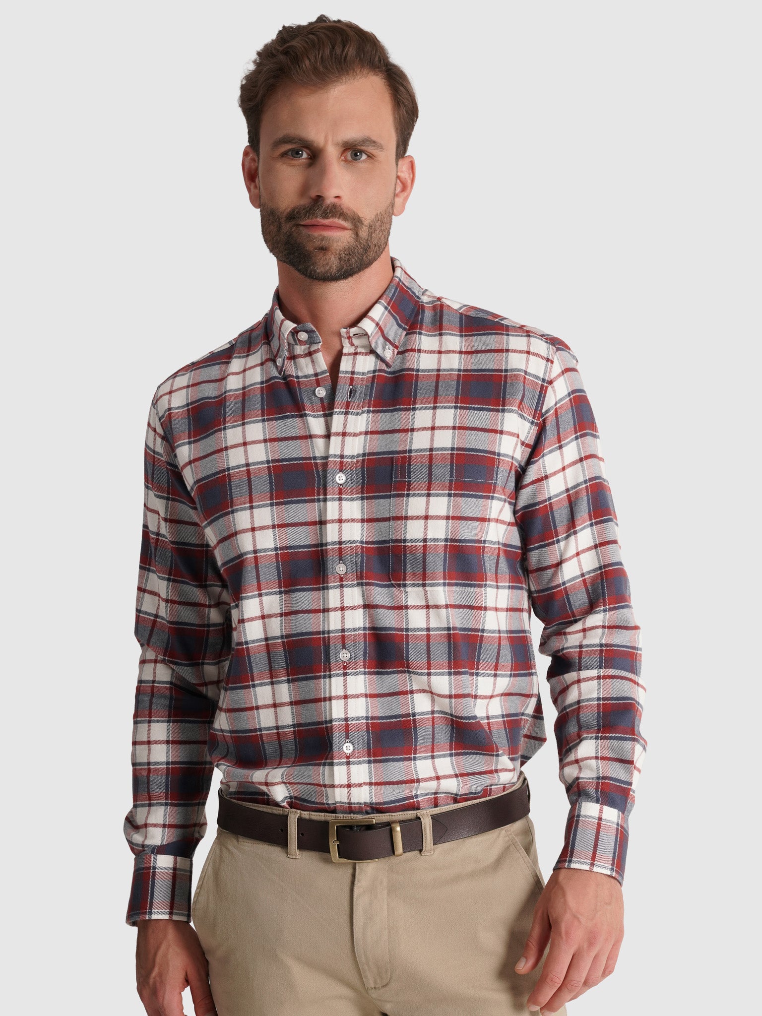 CAMISA ALGODÓN AZUL MANGA LARGA REGULAR FIT MR. AZUL
