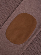 BROWN CASHMERE PULLOVER WITH REGULAR FIT MR ELBOW PADS. BLUE