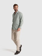 CAMISA ALGODÃO VERDE MANGA COMPRIDA SLIM FIT MR. BLUE