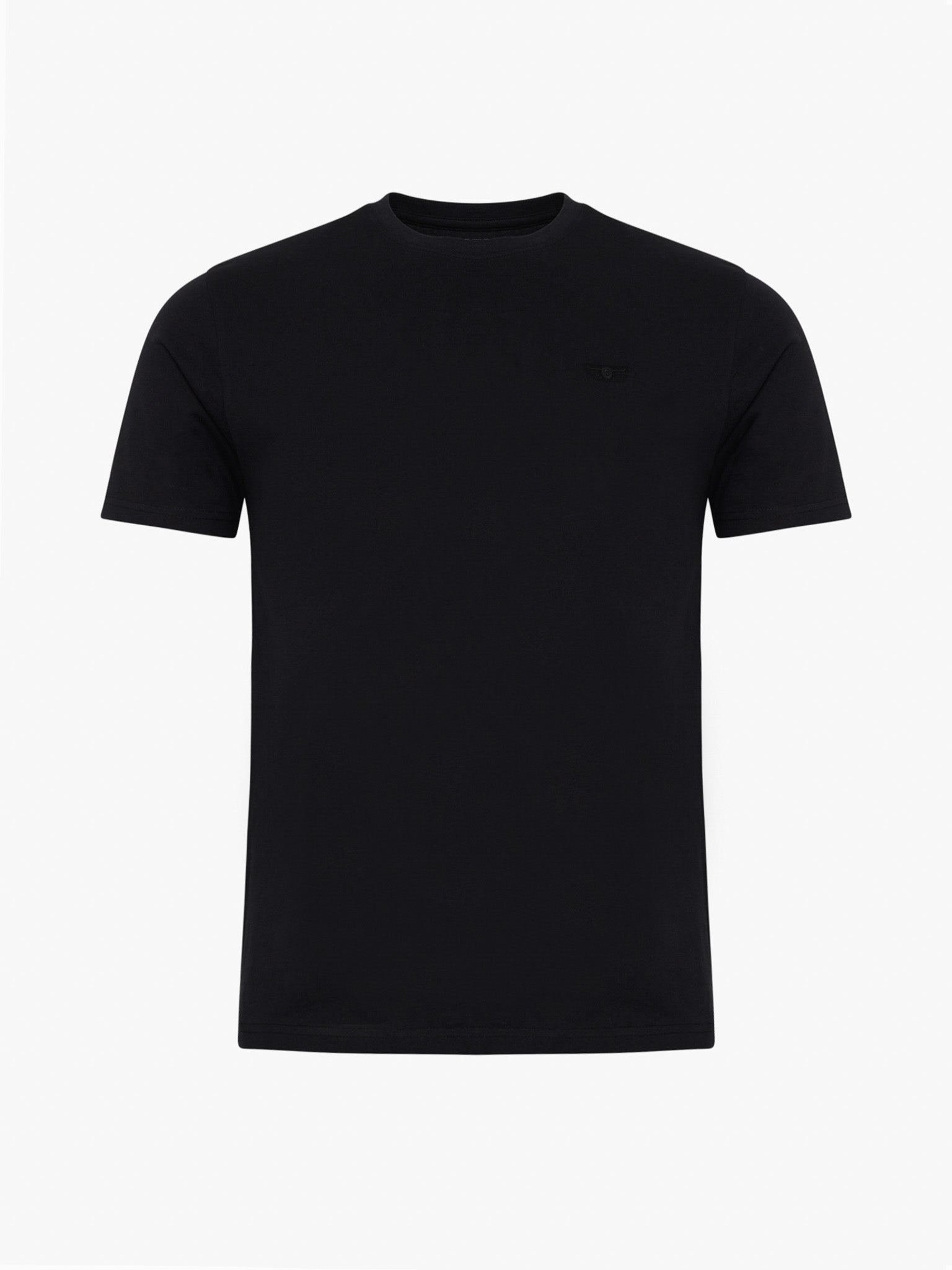 BLACK COTTON T-SHIRT SHORT SLEEVE REGULAR FIT MR. BLUE