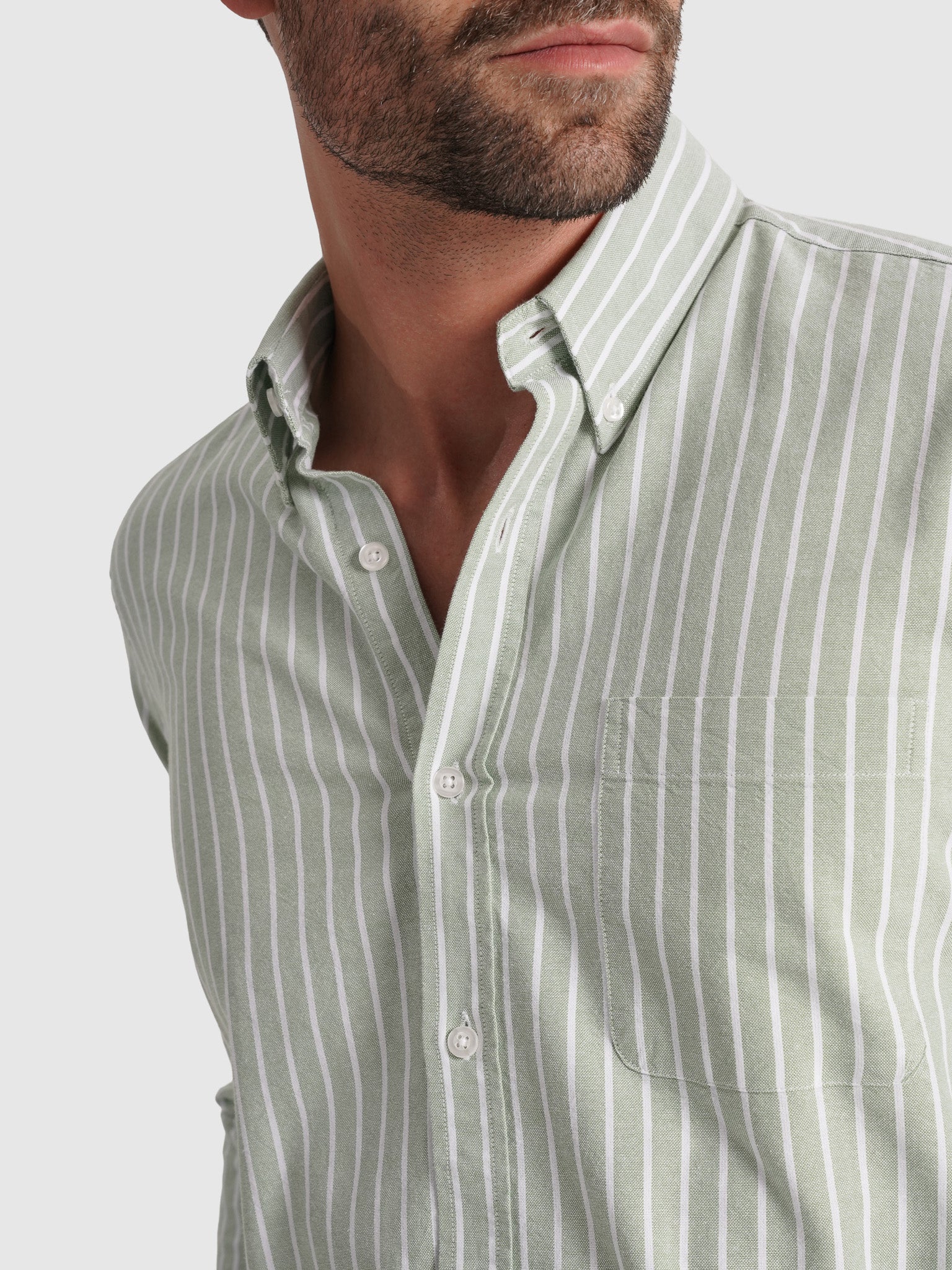 GREEN COTTON SHIRT LONG SLEEVE REGULAR FIT MR. BLUE