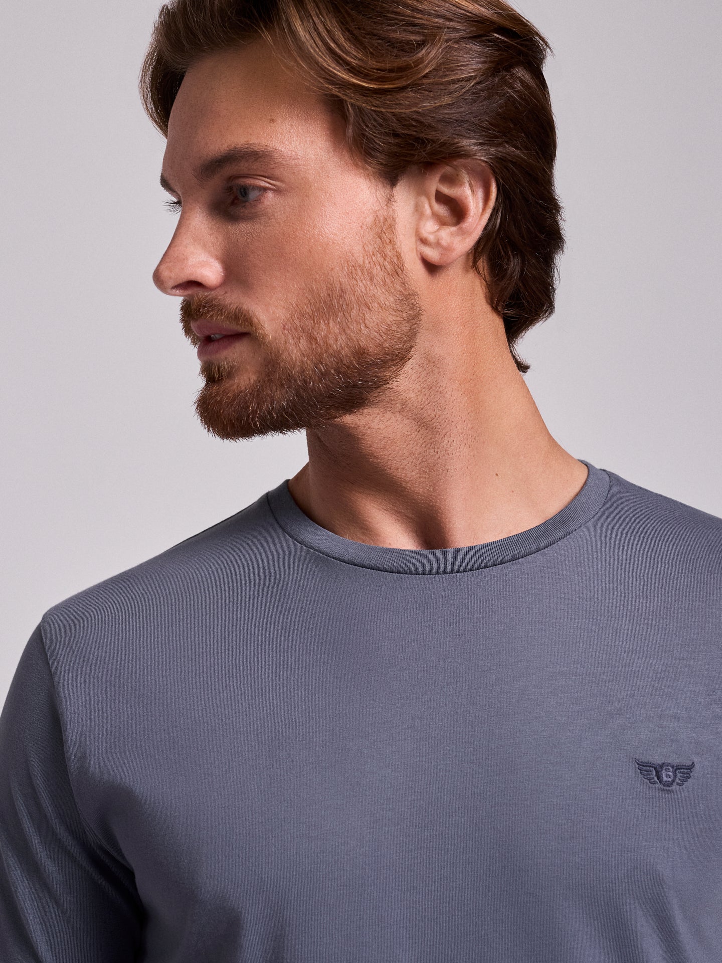 BLUE COTTON T-SHIRT SHORT SLEEVE REGULAR FIT MR. BLUE