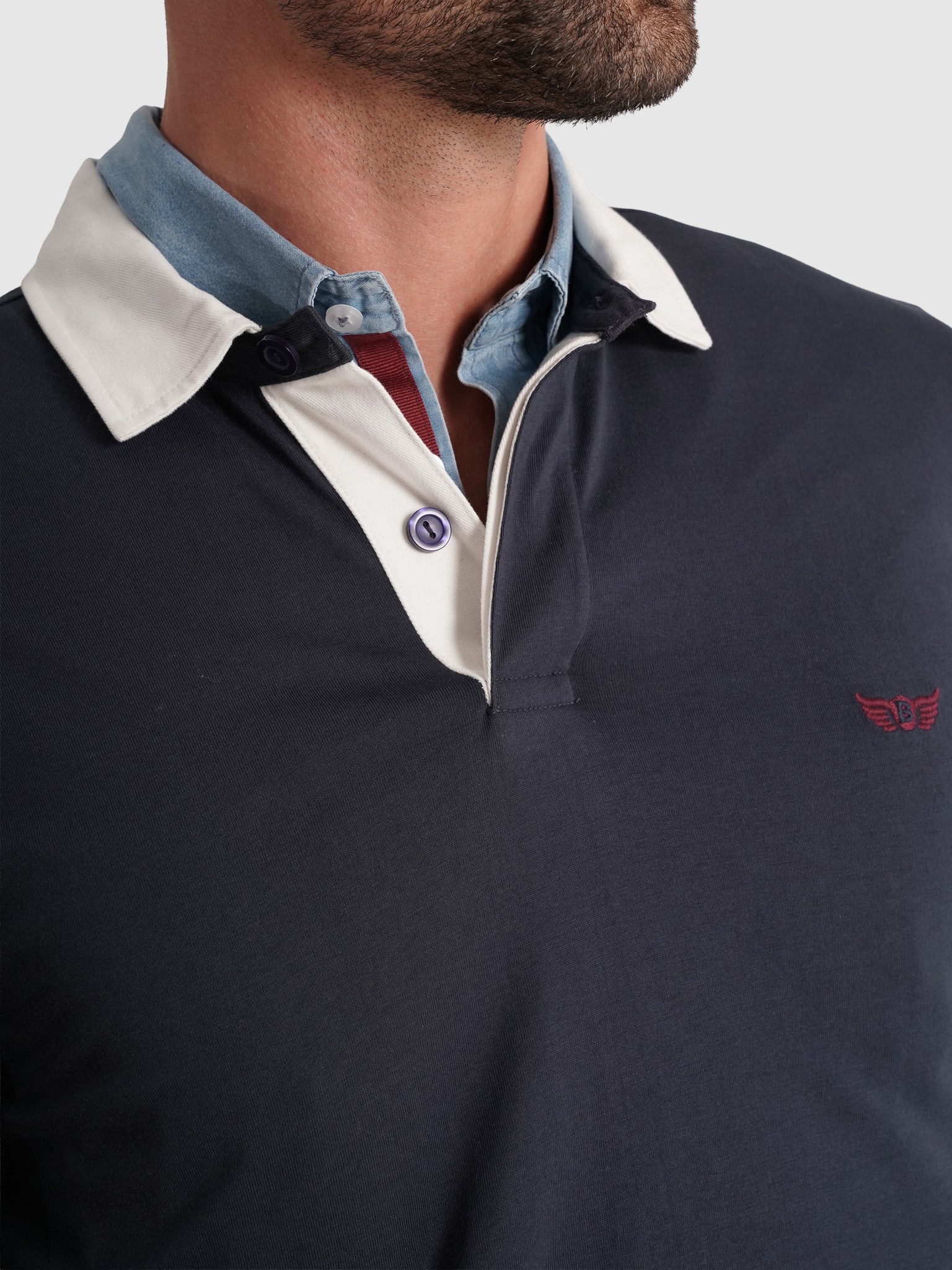 RUGBY BLUE COTTON LONG SLEEVE REGULAR FIT MR. BLUE