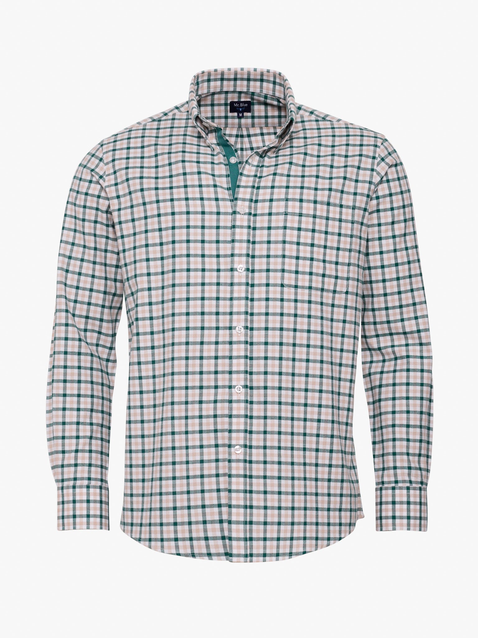 CAMISA ALGODÓN VERDE MANGA LARGA REGULAR FIT MR. AZUL