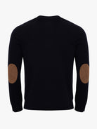 BLUE WOOL PULLOVER WITH REGULAR FIT MR ELBOW PADS. BLUE