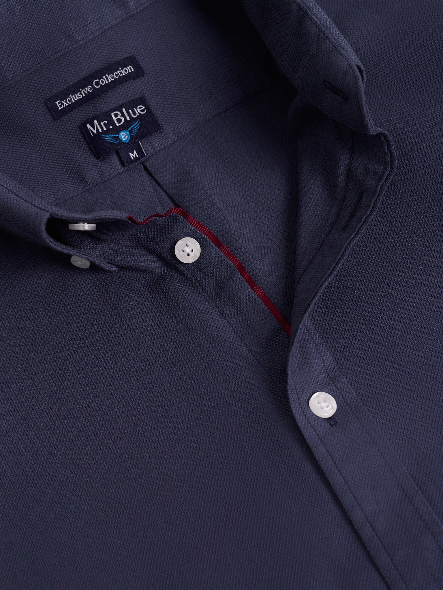 CAMISA ALGODÓN AZUL MANGA LARGA REGULAR FIT MR. AZUL