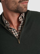 GREEN WOOL PULLOVER WITH REGULAR FIT MR ELBOW PADS. BLUE