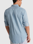 CAMISA ALGODÃO AZUL MANGA COMPRIDA REGULAR FIT MR. BLUE