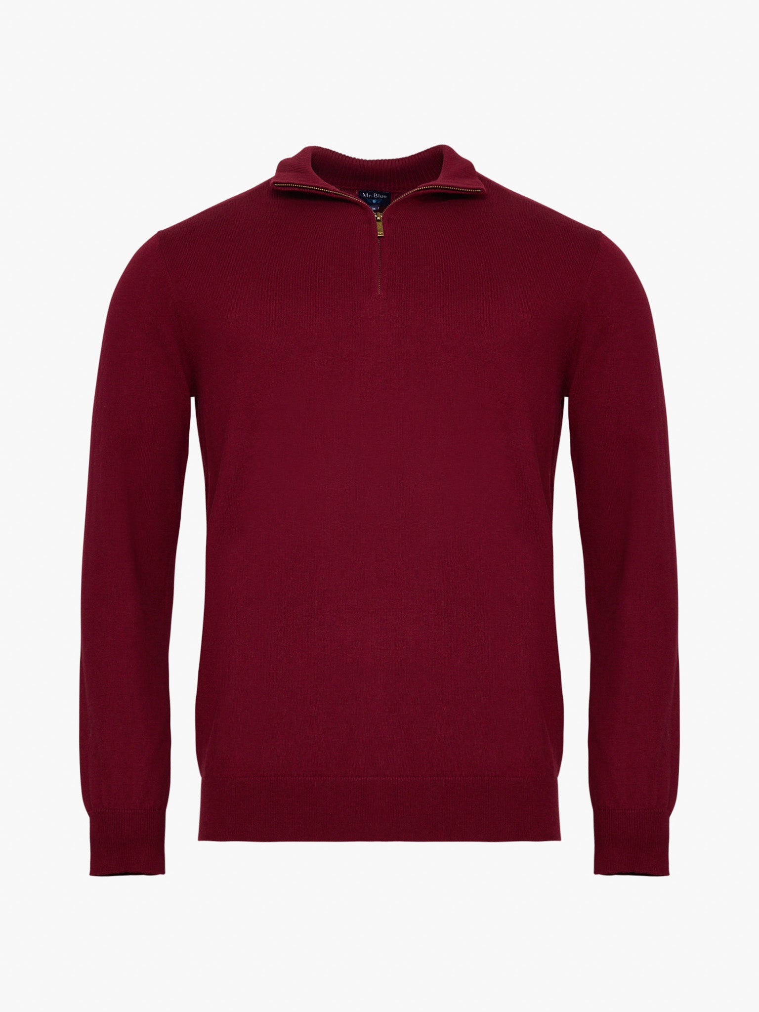 BORDEAUX CASHMERE PULLOVER WITH REGULAR FIT MR ELBOW PADS. BLUE