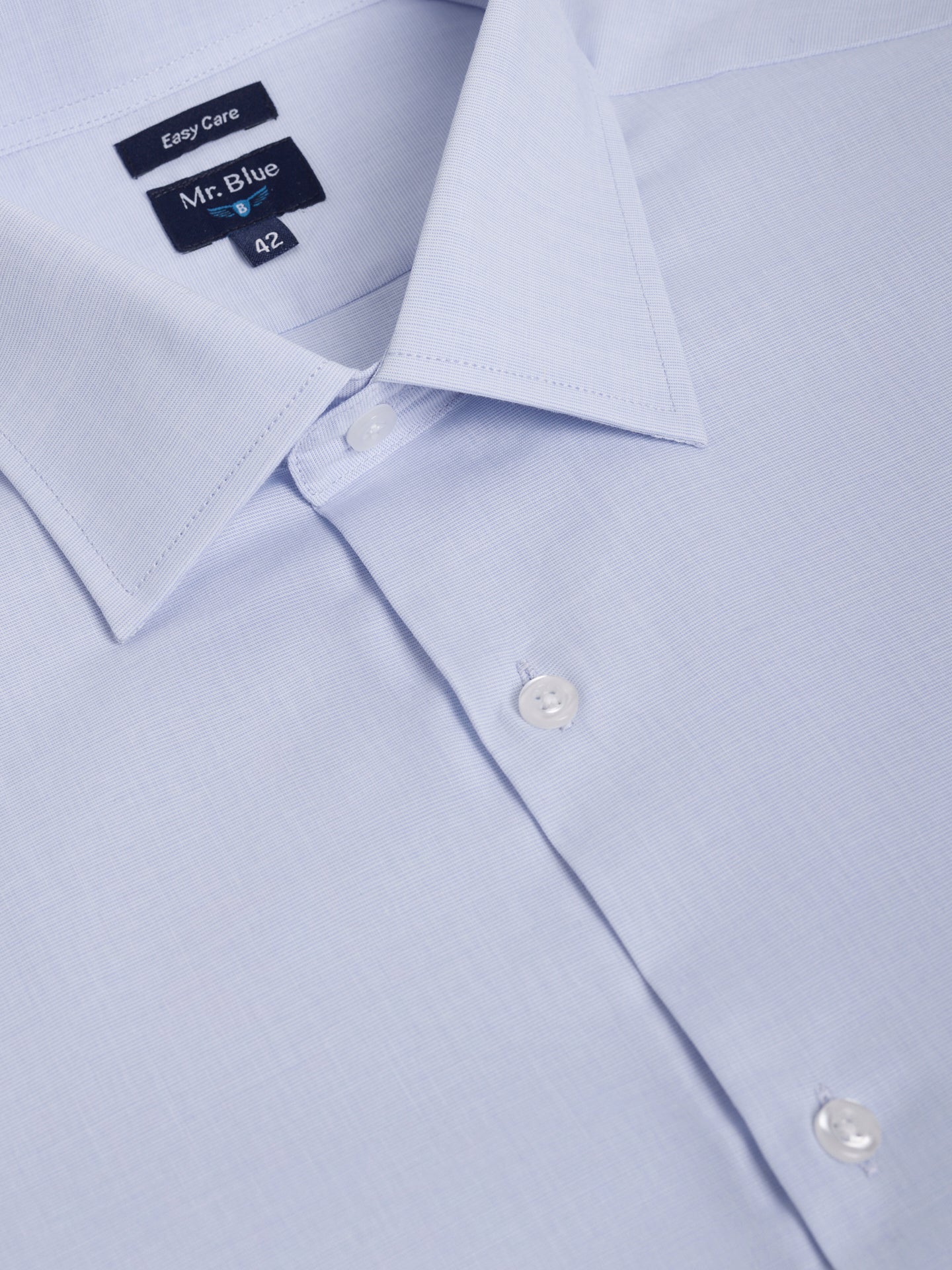 LONG SLEEVE BLUE COTTON SHIRT CLASSIC FIT MR. BLUE