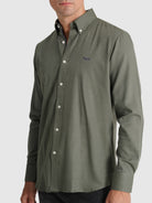 GREEN COTTON SHIRT LONG SLEEVE REGULAR FIT MR. BLUE