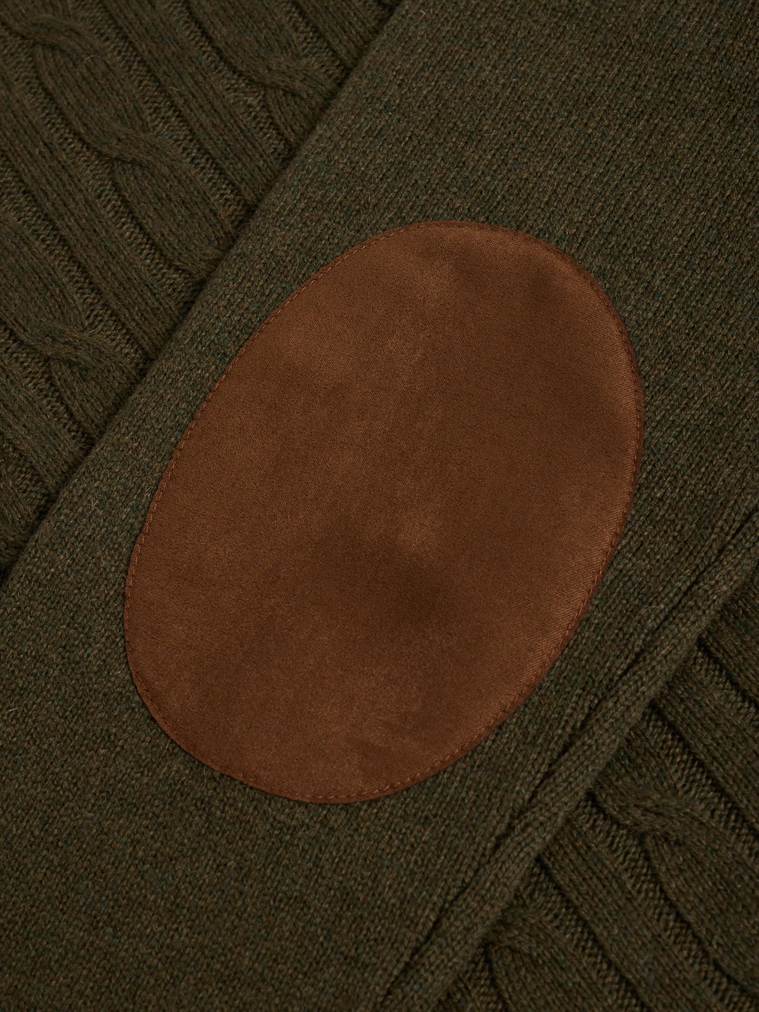GREEN WOOL PULLOVER WITH REGULAR FIT MR ELBOW PADS. BLUE
