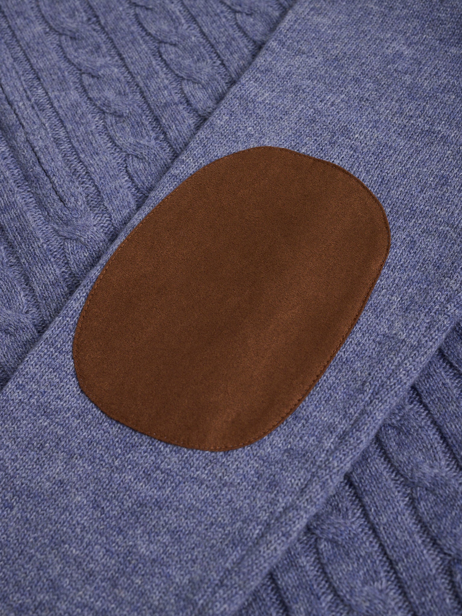 BLUE WOOL PULLOVER WITH REGULAR FIT MR ELBOW PADS. BLUE