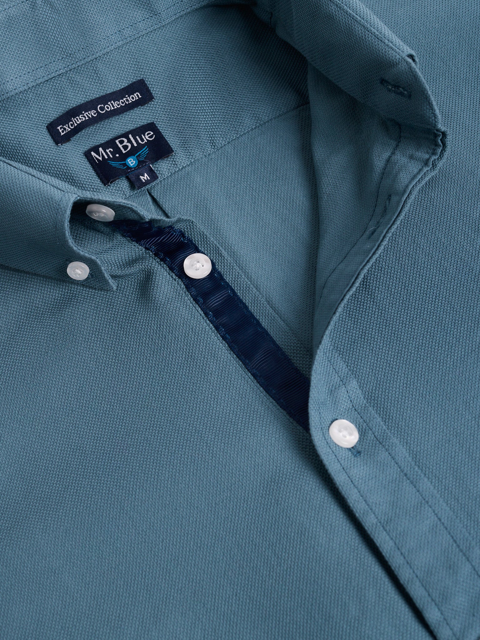 GREEN COTTON SHIRT LONG SLEEVE REGULAR FIT MR. BLUE