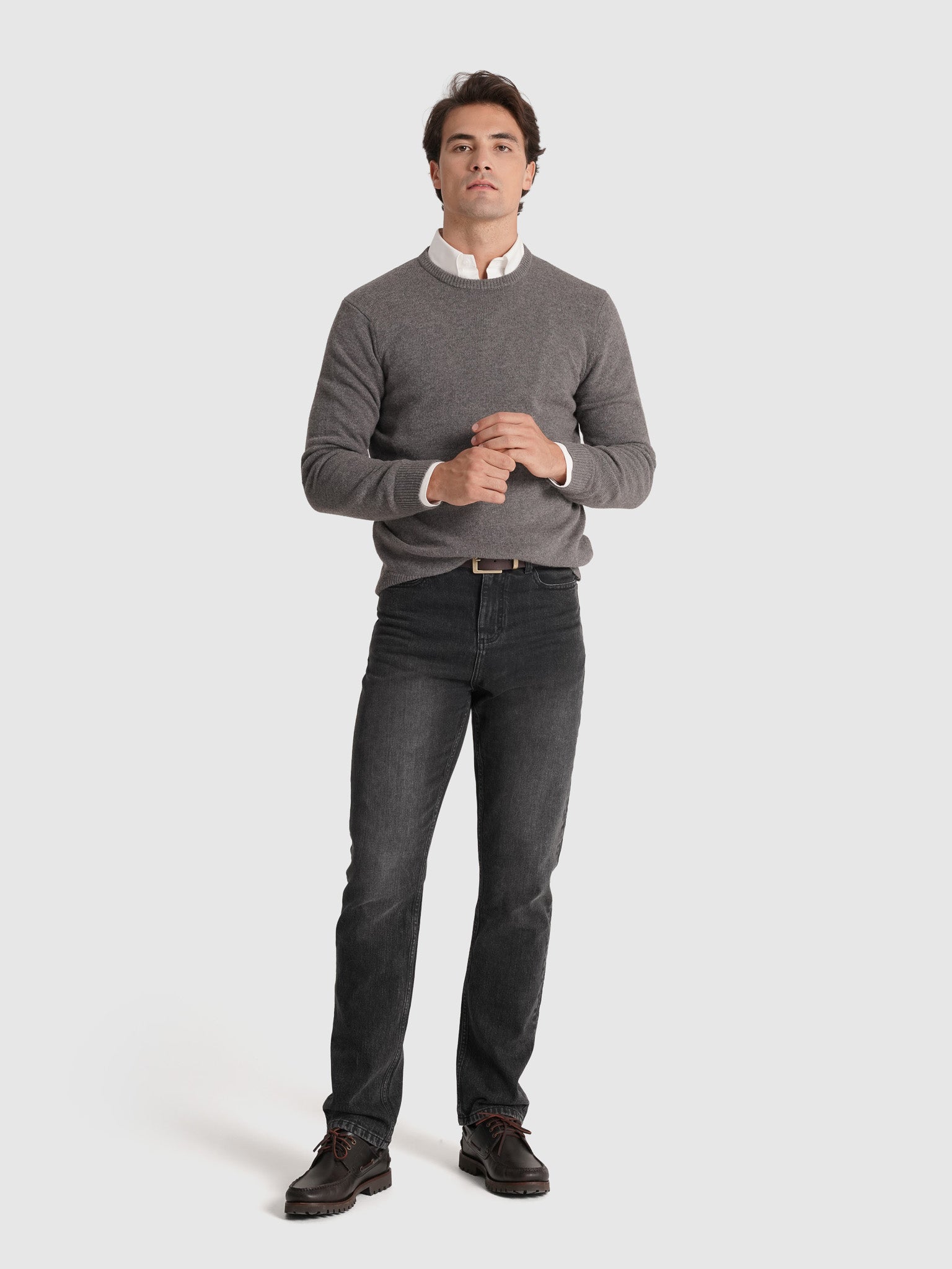 BROWN WOOL PULLOVER LONG SLEEVE REGULAR FIT MR. BLUE