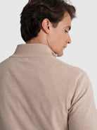 BEIGE CASHMERE PULLOVER LONG SLEEVE REGULAR FIT MR. BLUE
