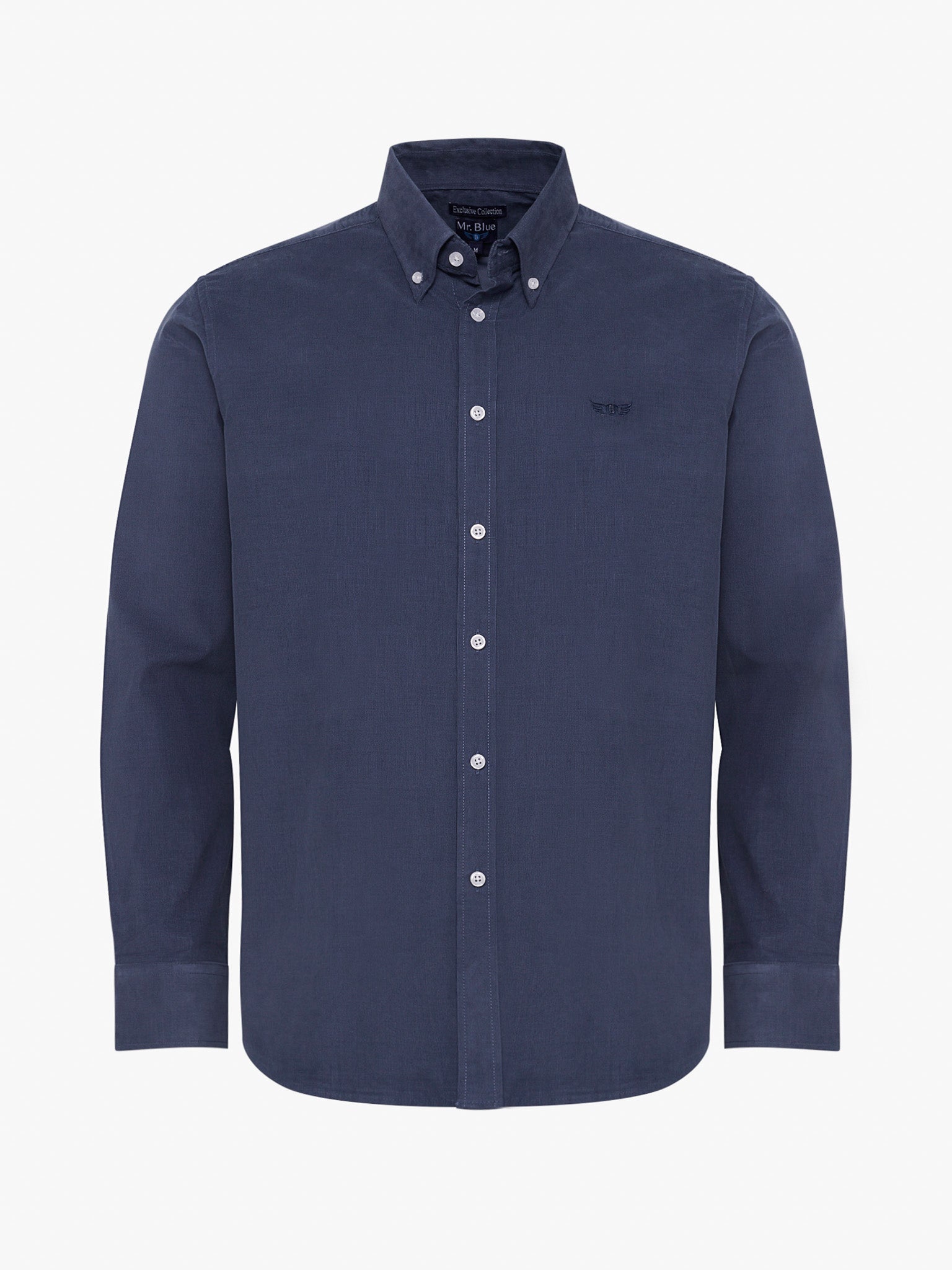 CAMISA ALGODÓN AZUL MANGA LARGA REGULAR FIT MR. AZUL