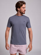 BLUE COTTON T-SHIRT SHORT SLEEVE REGULAR FIT MR. BLUE