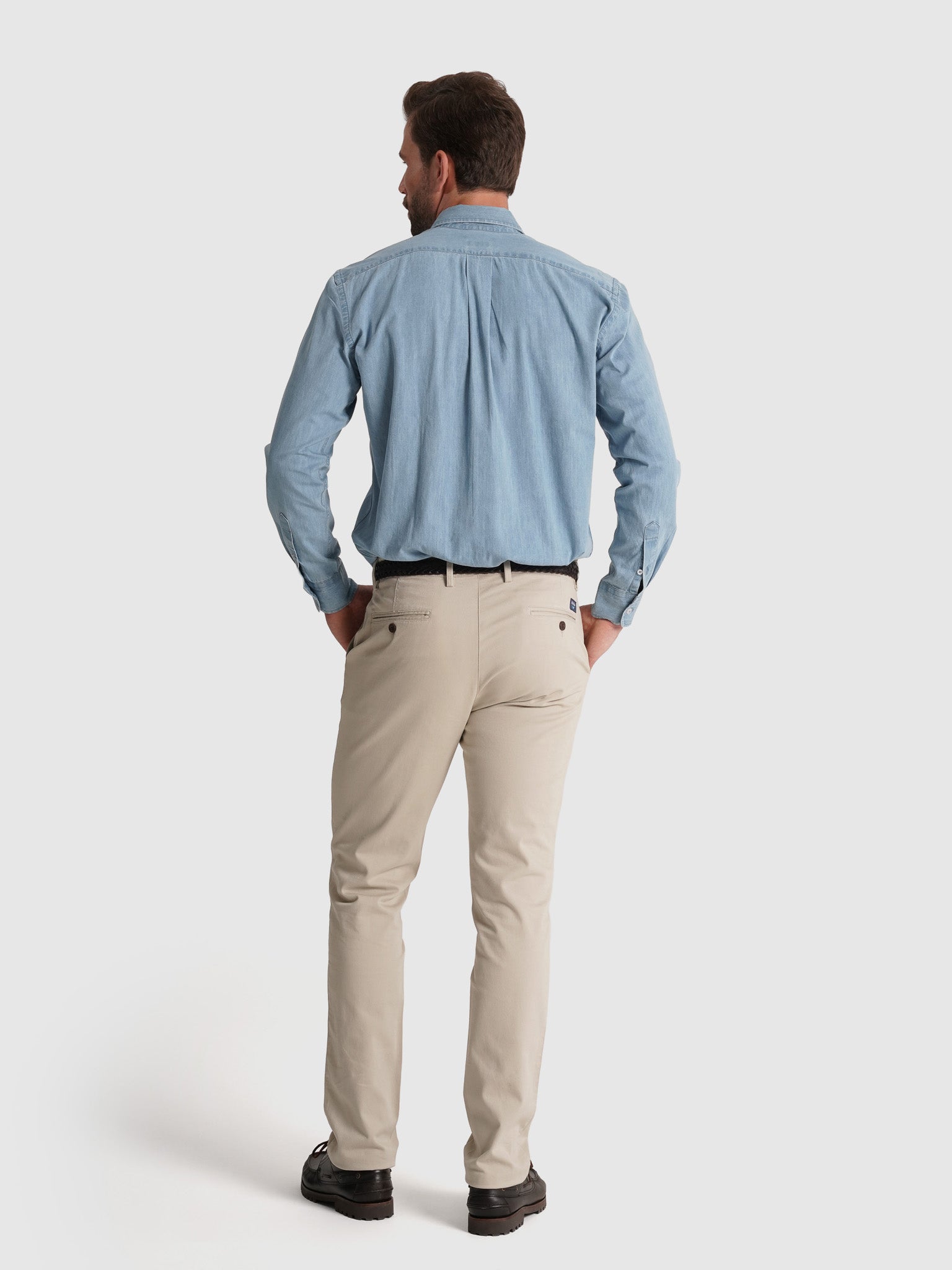 CAMISA ALGODÓN AZUL MANGA LARGA REGULAR FIT MR. AZUL