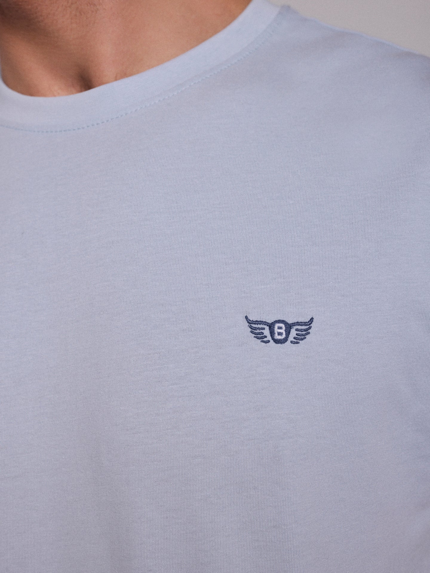 BLUE COTTON T-SHIRT SHORT SLEEVE REGULAR FIT MR. BLUE