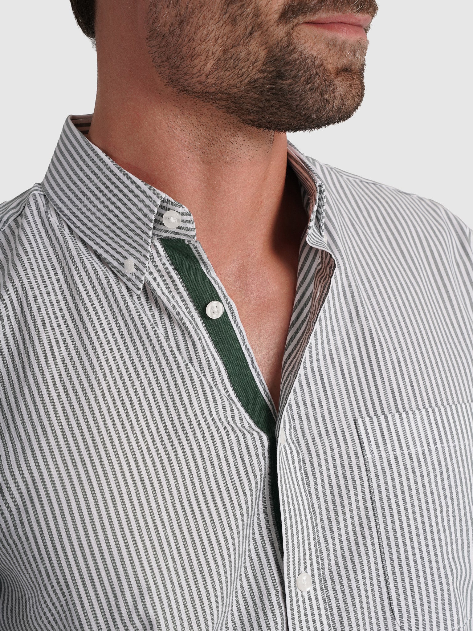 CAMISA ALGODÓN VERDE MANGA LARGA REGULAR FIT MR. AZUL