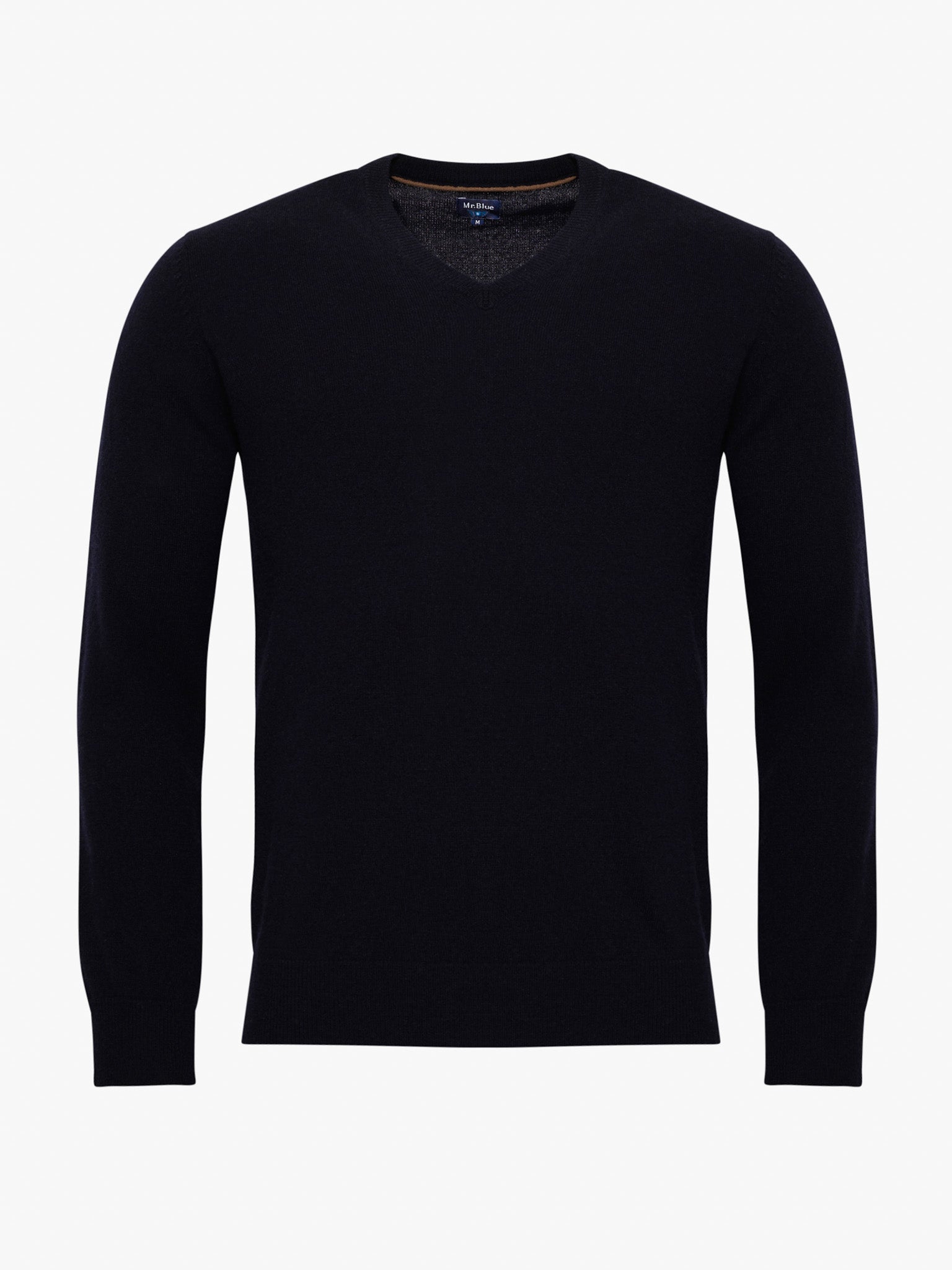 BLUE WOOL PULLOVER WITH REGULAR FIT MR ELBOW PADS. BLUE
